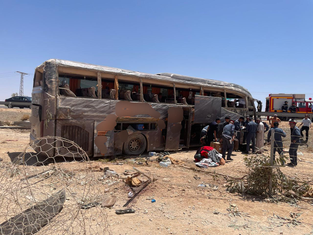 انقلاب حافلة تقل عسكريين