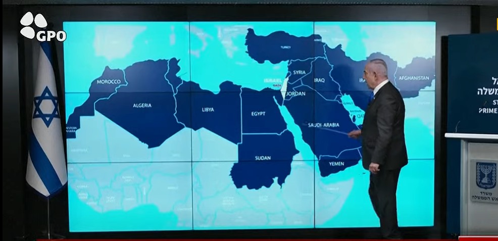 بنيامين نتنياهو يعرض خريطة المغرب