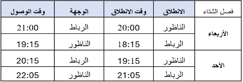 رحلات العربية للطيران والناظور