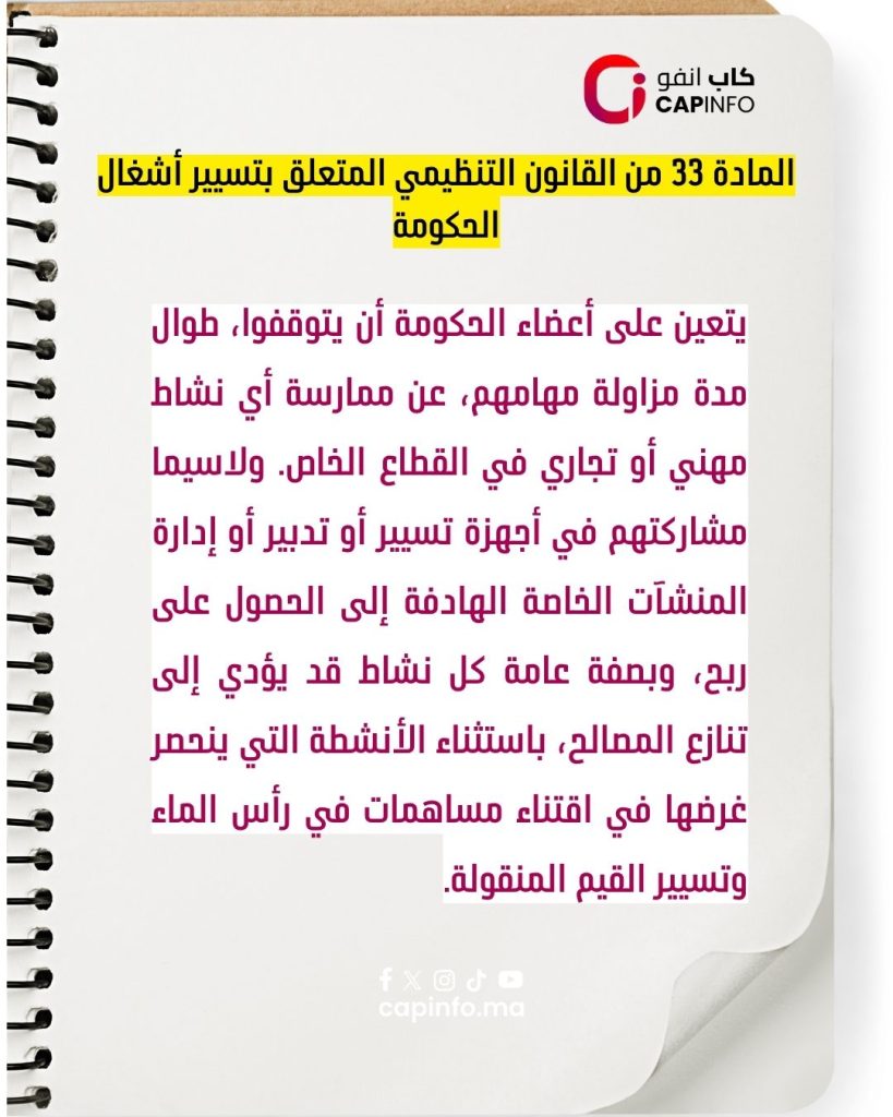 القانون التنظيمي المتعلق بتسيير أشغال الحكومة 